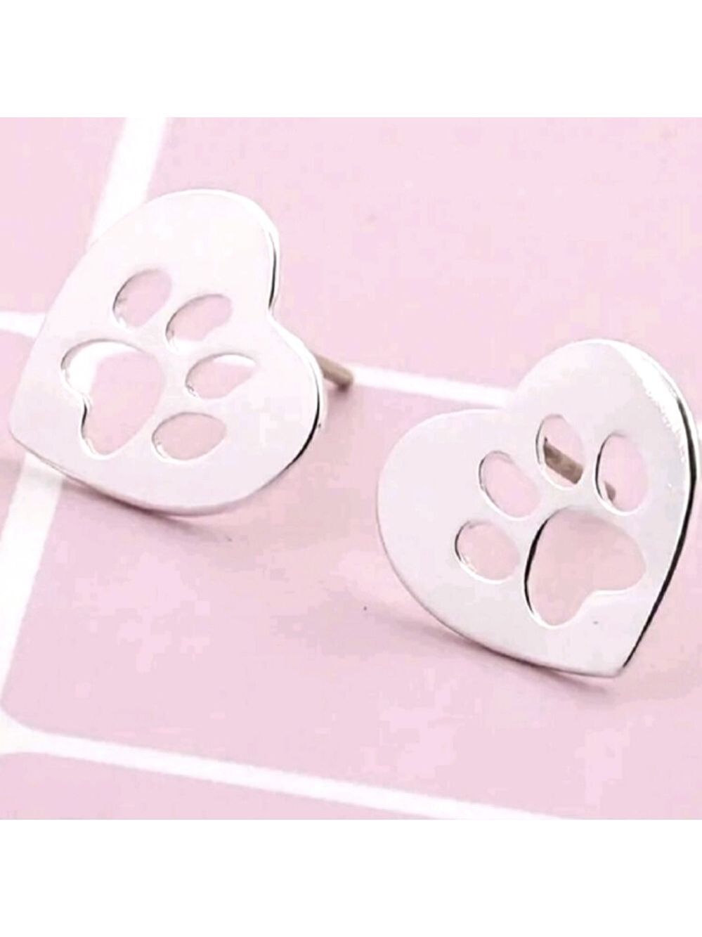Paw print  Earring set Stud style STAINLESS STEEL  Post